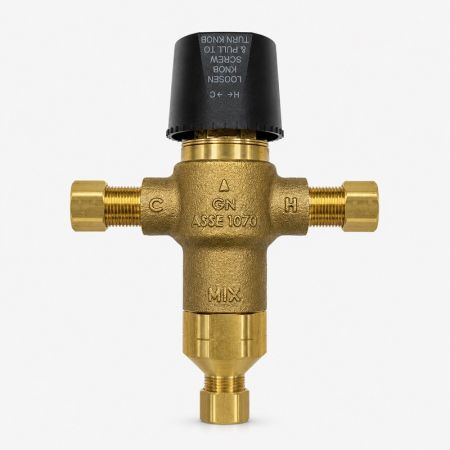 3/8" Kompresyon Termostatik Karıştırma Vanası ile Kontrol Vanası - 3/8" Kompresyon Termostatik Karıştırma Vanası