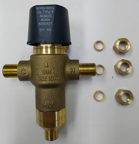 Válvula mezcladora termostática de compresión de 3/8"