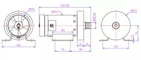 Động cơ DC công nghiệp được sử dụng trong máy chạy bộ, các bộ phận máy bay, cửa an ninh. Tải về bản vẽ động cơ điện tại đây.