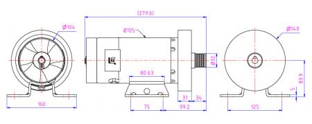 1.5HP DC 모터. 로봇 암, 게이트 등 체육관 및 산업 장비에 사용됩니다.