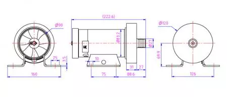 Động cơ máy chạy bộ với đường kính 80 - 170mm áp dụng cho máy chạy bộ, băng tải.
