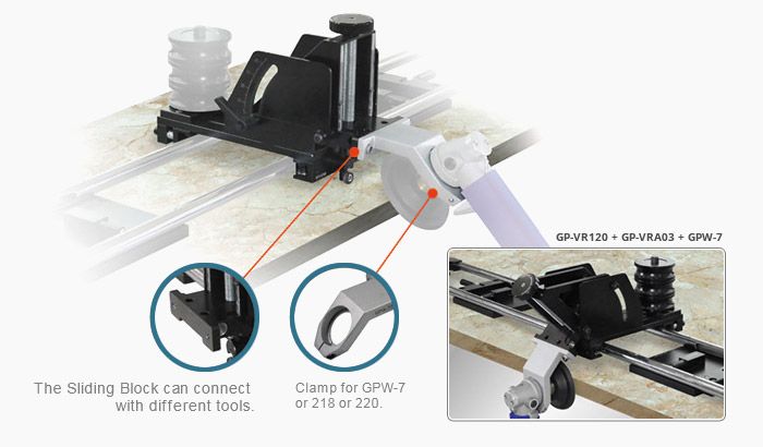 GP-VRA03 Pomocnicza przesuwna podstawa fazująca 45 do 90 stopni