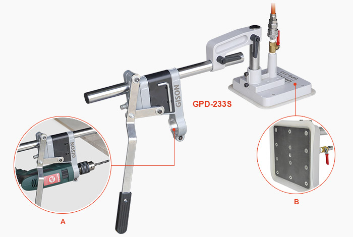 GPD-233S - वैक्यूम सक्शन बेस के साथ ड्रिल स्टैंड