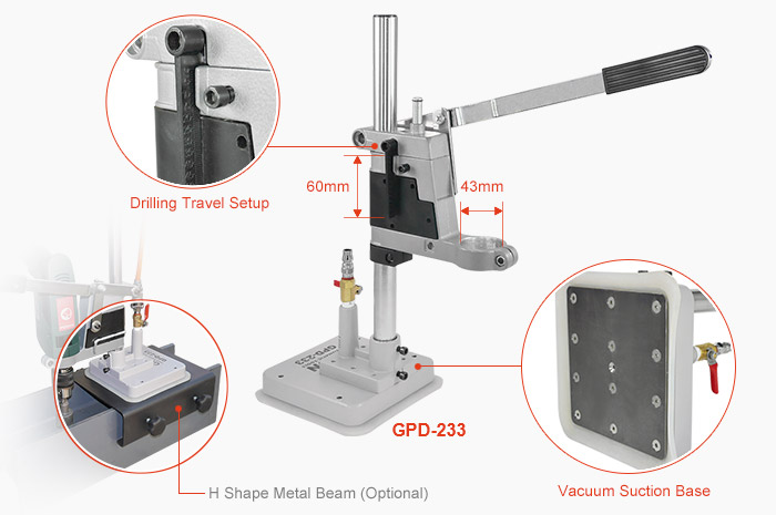 GPD-233 - drill stand with vacuum suction base
