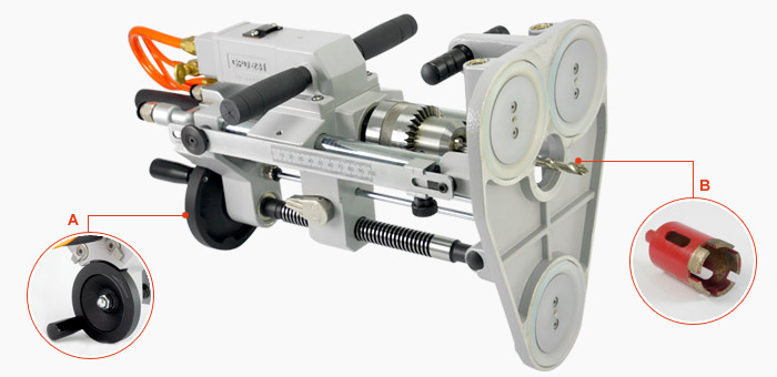 Gison drilling machine GPD-231 hand wheel and drill bore