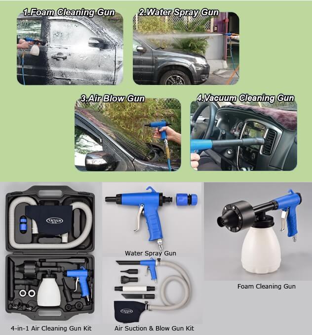 Kit pistol de curățare cu spumă de aer (4 în 1)