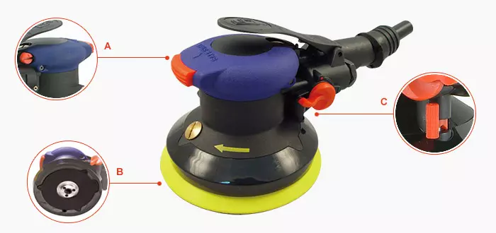 conception unique de la ponceuse orbitale pneumatique aléatoire GPS-303 de GISON