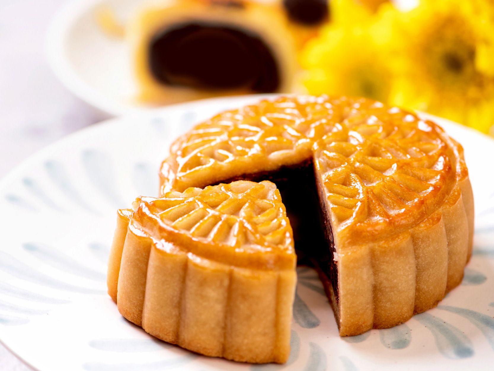 Haofy Stampo Per Mooncake In Legno Naturale – 4 Motivi Intagliati, Antiaderente, Per Dolci, Saponi, Cioccolato, Fai Da Te In Cucina