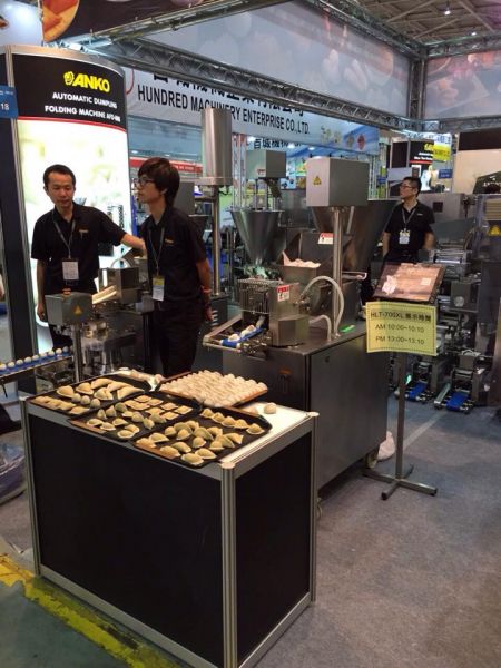 Demonstrating production of food at the show in 2015