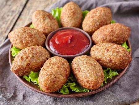 The Oval shaped Kibbeh are customizable