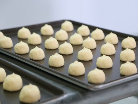 Mass production of cheese mochi bread
