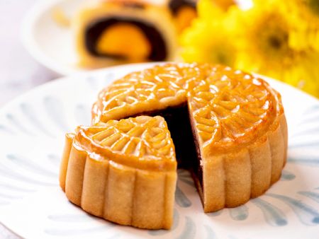 Mooncakes can be filled with red bean paste, lotus seed paste and many low water content fillings