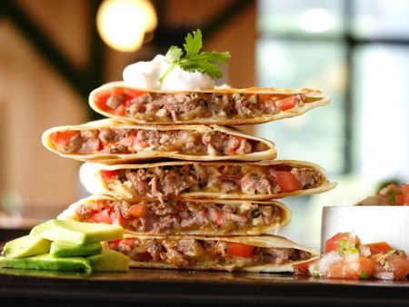 Make Quesadilla with large pieces of pork