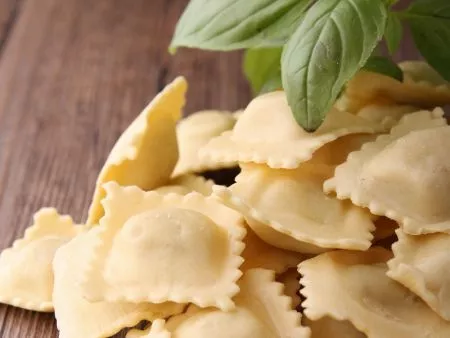 Firmly sealed Ravioli with delicate pleats on the edge