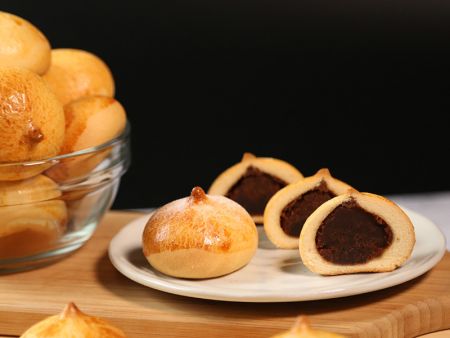 Manju made with a thin layer of pastry and filled with sweet azuki bean paste