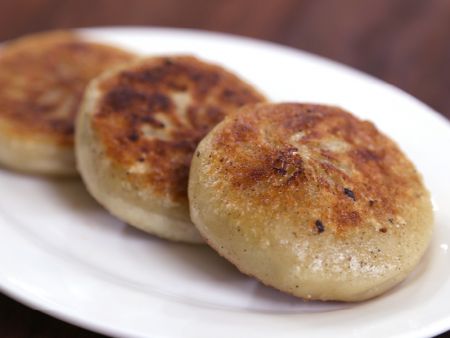 Scallion Cakes made with highly efficient automated machinery