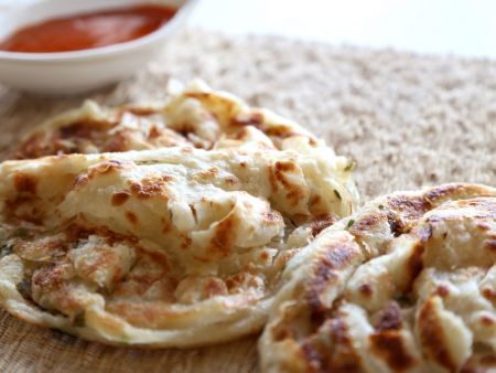 Scallion Pancakes are uniformly made with highly efficient automated machinery