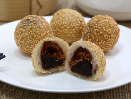Sesame Balls are deep-fried into an airy and hollow dessert
