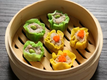 A variety of shumai products