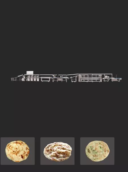 Línea de producción de Lachha Paratha y pastel de cebolla verde