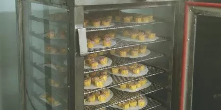 Commercial steamer with extra-large capacity; available with either 8 or 12 trays