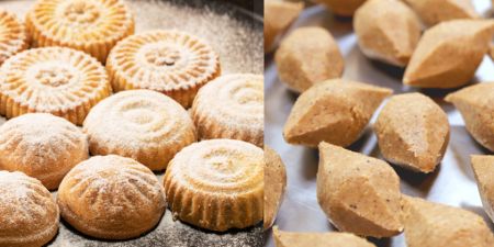  Football-shaped Kibbeh or an automatic stamping and aligning machine can be used to form a highly efficient maamoul production line