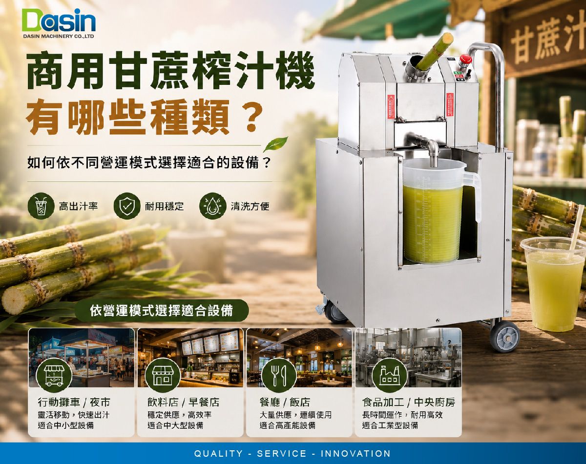 營業用甘蔗榨汁機, 壓甘蔗汁機, 甘蔗壓榨機