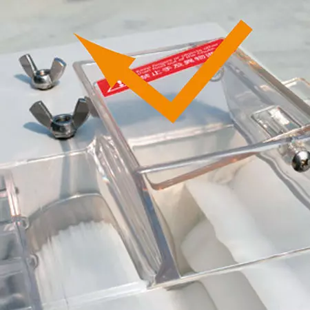 Safety operation with transparent protective cover to prevent from injury.