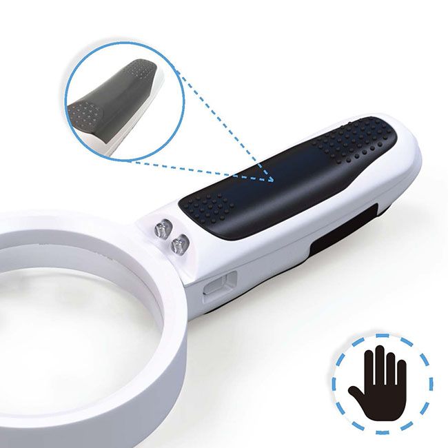 LED Lighted Magnifier, 3.5 2.75 x glass lens, Bright Triple LED ideal for  reading small print and detailed inspection