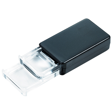 Slide pocket magnifying glass