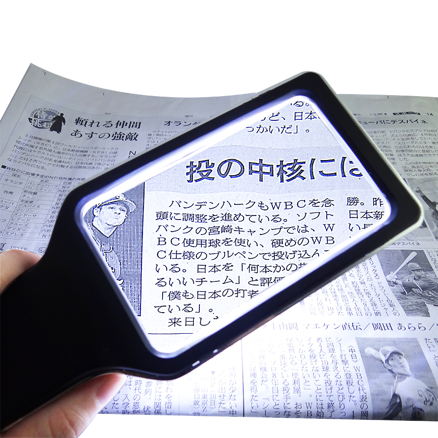 Lente d'ingrandimento portatile con luce LED per la lettura