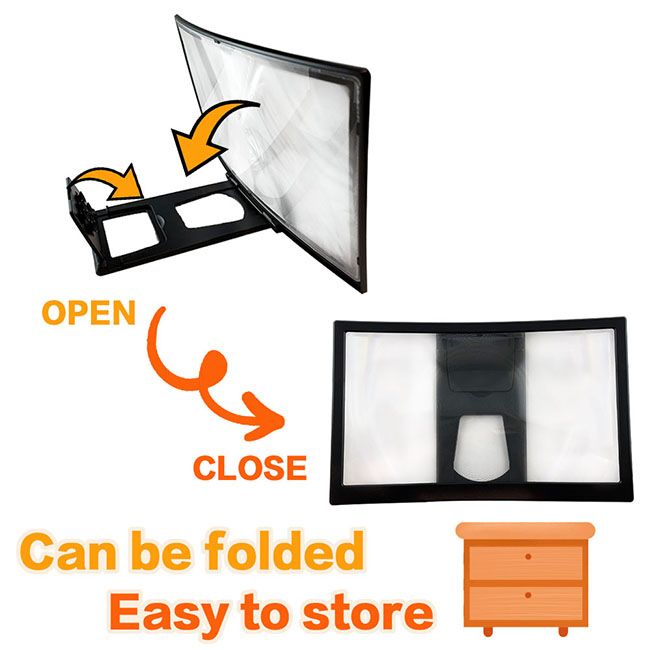 Lente Di Ingrandimento Per Smartphone 3D Con Clip - Schermo Ingrandito Fino A 12 Pollici, Universale - Foto 3