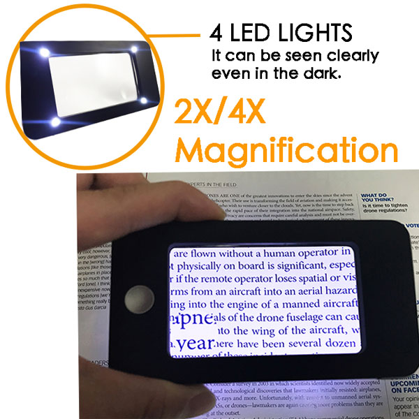 Lente d'ingrandimento tascabile a forma di iPhone con 4 luci LED, fornitore  di lenti d'ingrandimento industriali