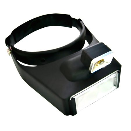 LED Illuminated Head Magnifier Visor with 4 Acrylic Lens Set, industrial  magnifying glass supplier