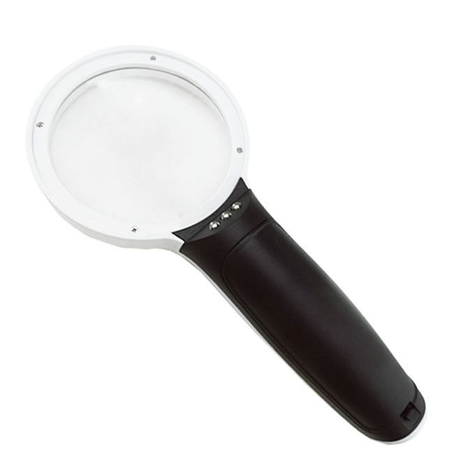 Round LED handheld magnifier with 6X magnification industrial