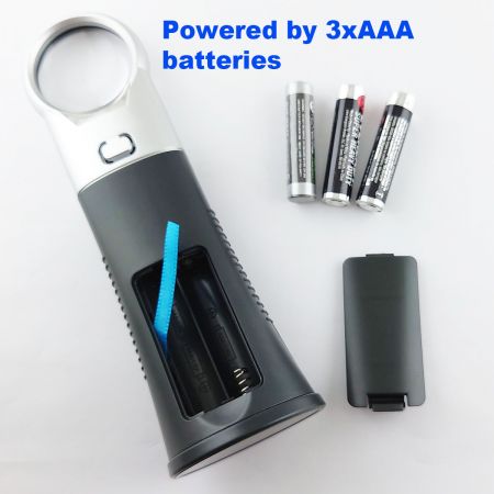 mini lente d'ingrandimento portatile con lente d'ingrandimento a LED alimentata da batterie 3AAA