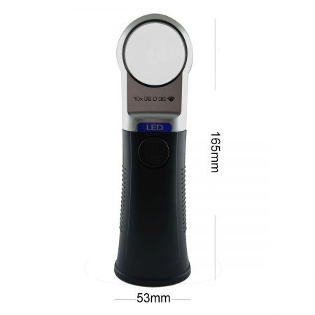 size of mini LED light magnifier handheld stand magnifier