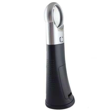 stand view of mini LED light magnifier handheld stand magnifier