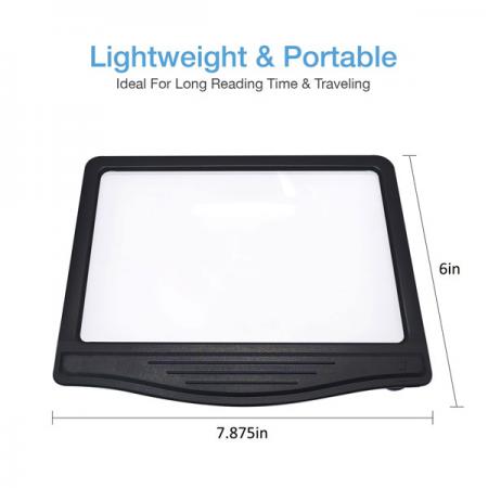 3X LED Page Reader Magnifier with 12 Dimmable Anti-Glare LED Lights-Large viewing area