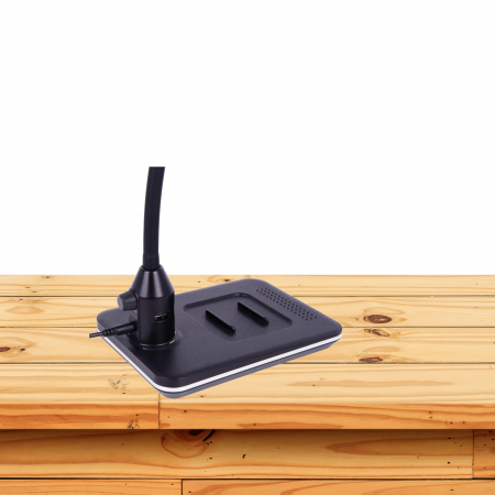 .Lupa con luz LED y base de escritorio adicional para teléfono celular.