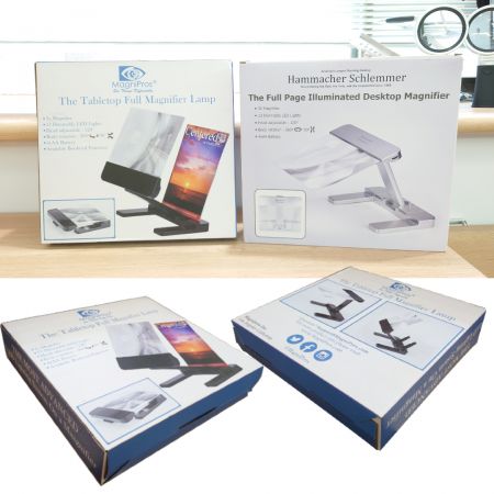 2 in 1 Table Top Full Page Magnifier Lamp | industrial magnifying glass ...