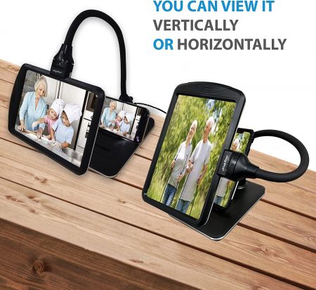 lampe de bureau loupe à col de cygne flexible loupe d'écran à double direction