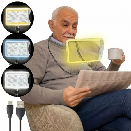 頸部佩戴放大鏡 發光頸部佩戴放大鏡 可充電免持放大鏡 頸部佩戴書頁放大鏡 3倍免提書頁放大 免手持母親節 孝親禮首選