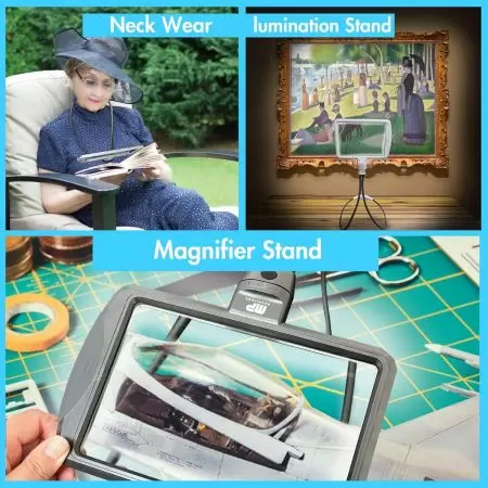 عدسة مكبرة مرنة على شكل عنق الإوزة. يمكن استخدامها كحامل ضوء أو حامل عدسة مكبرة.