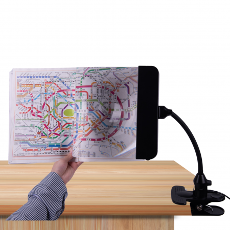 LED light magnifier enlarge english map text.