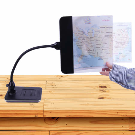 LED Desk Lamp magnifier enlarge english map text.