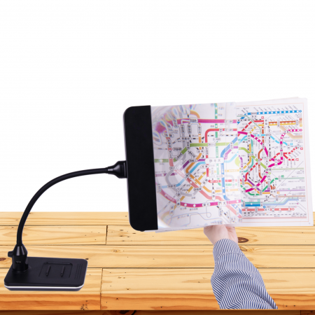 LED Desk Lamp magnifier enlarge japan map text.