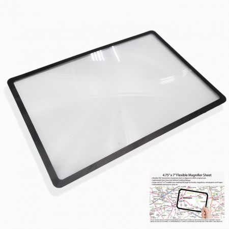4X PVC Lightweight Page Magnifying Sheet for Reading Small Fonts - 4X PVC Lightweight Full Page Magnifying Sheet Fresnel Lens, Magnifying Glass for Reading Small Patterns, Maps and Books