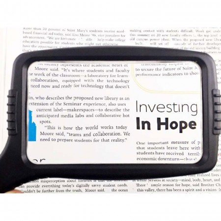 4X Rectangular magnifying glass for low vision