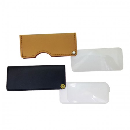 3X Leather Rectangle Folding magnifying glass